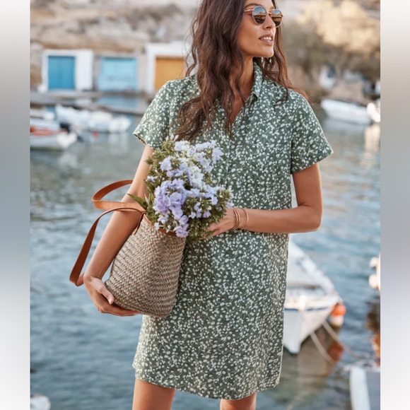 Frank & Oak Dresses & Skirts - FRANK & OAK The Persimmon Print midi linen dress